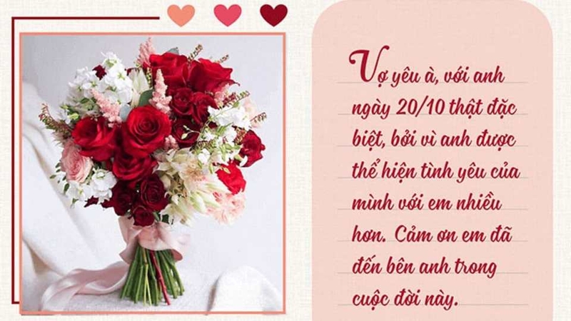 Hàng loạt thiệp chúc mừng 20/10 tặng vợ