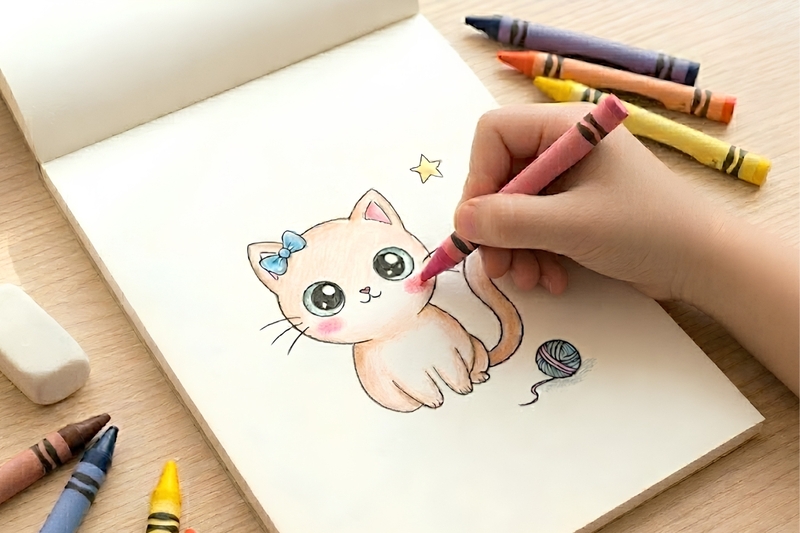 Cách vẽ con mèo chibi - 10
