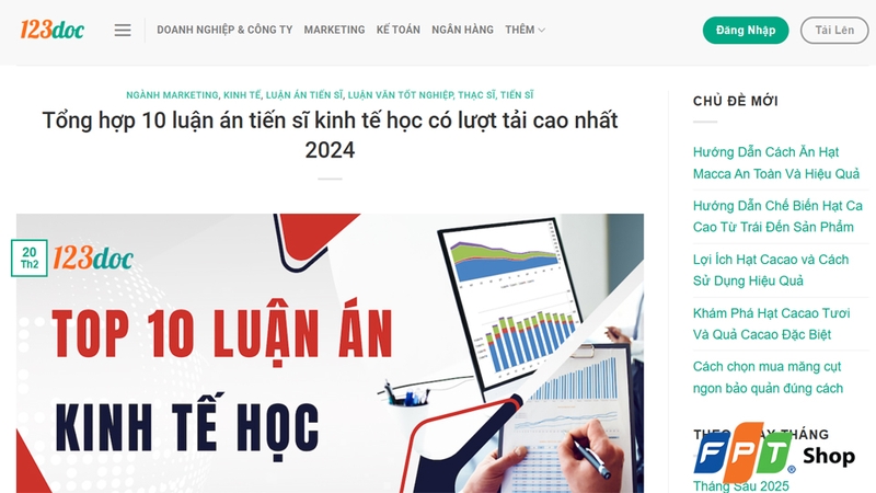 123doc là một nền tảng thư viện tài liệu trực tuyến nổi tiếng