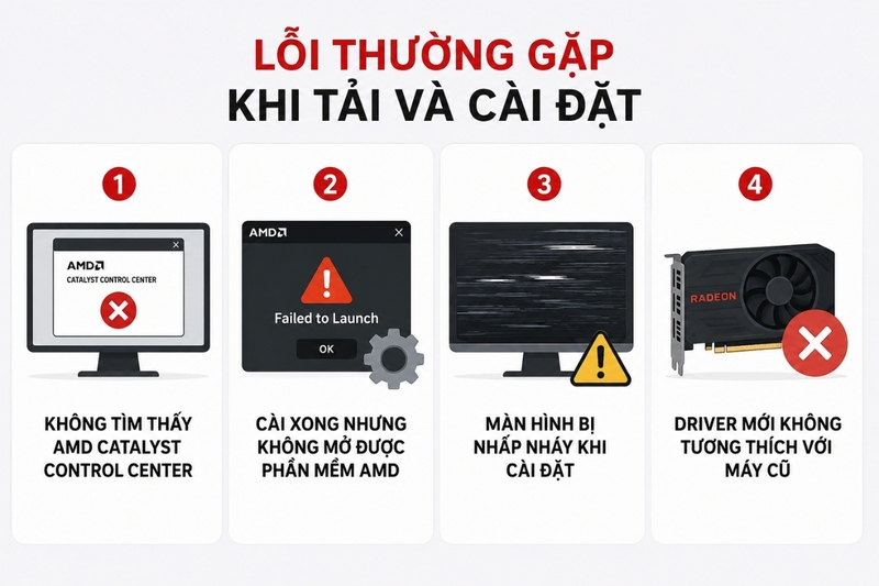 Lỗi thường gặp khi tải và cài đặt AMD Catalyst Control Center
