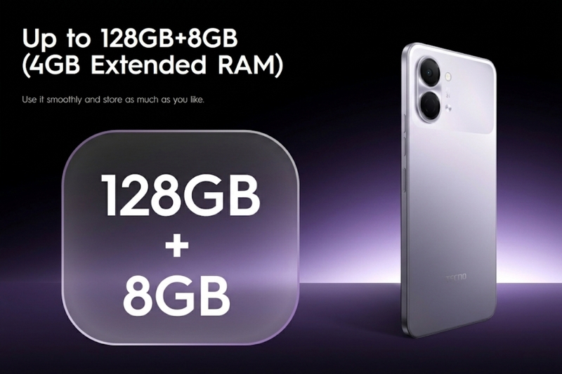 Tecno Spark Go 3 4GB - RAM mở rộng đến 8 GB