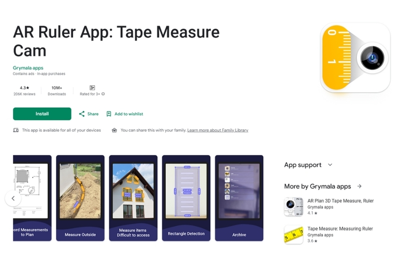 AR Ruler App: Tape Measure Cam