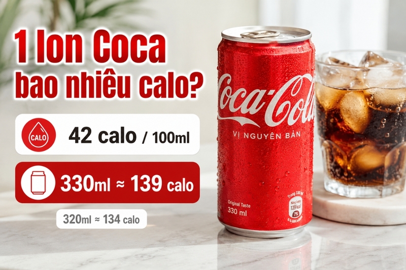 1 lon Coca bao nhiêu calo