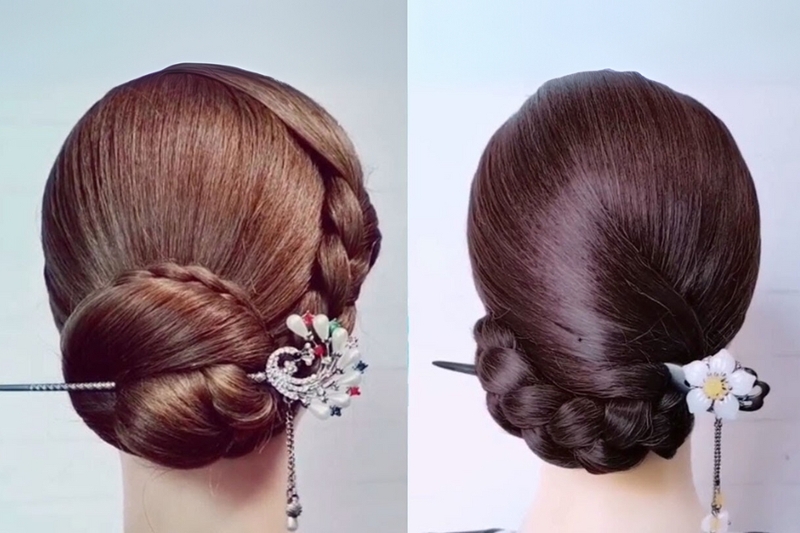 Cách búi tóc bằng trâm (1)