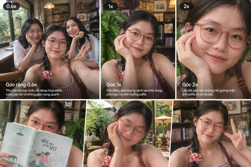 Tính năng AI Selfie Zoom tự động mở rộng góc chụp