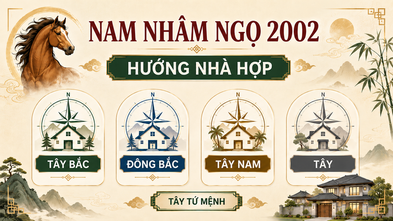 Hướng nhà tốt cho nam sinh năm 2002