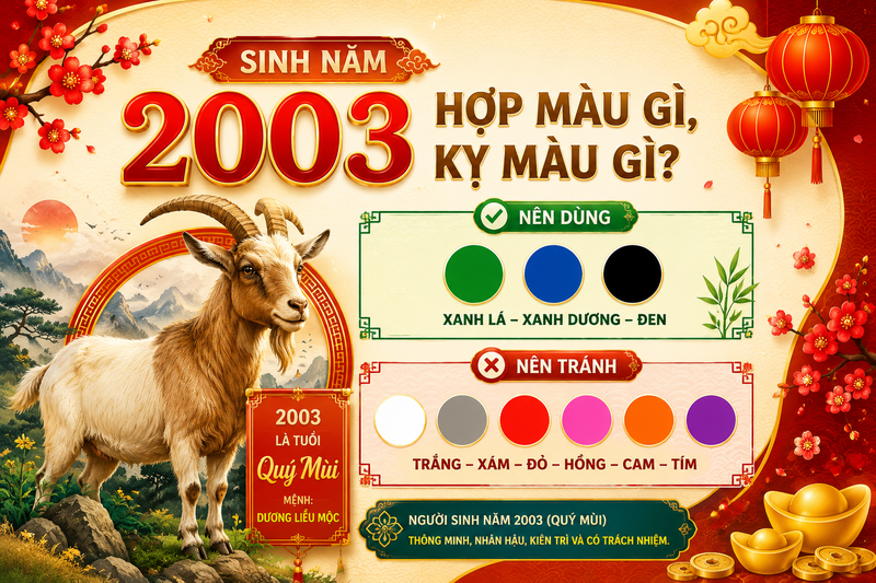 Quý Mùi 2003 hợp màu gì