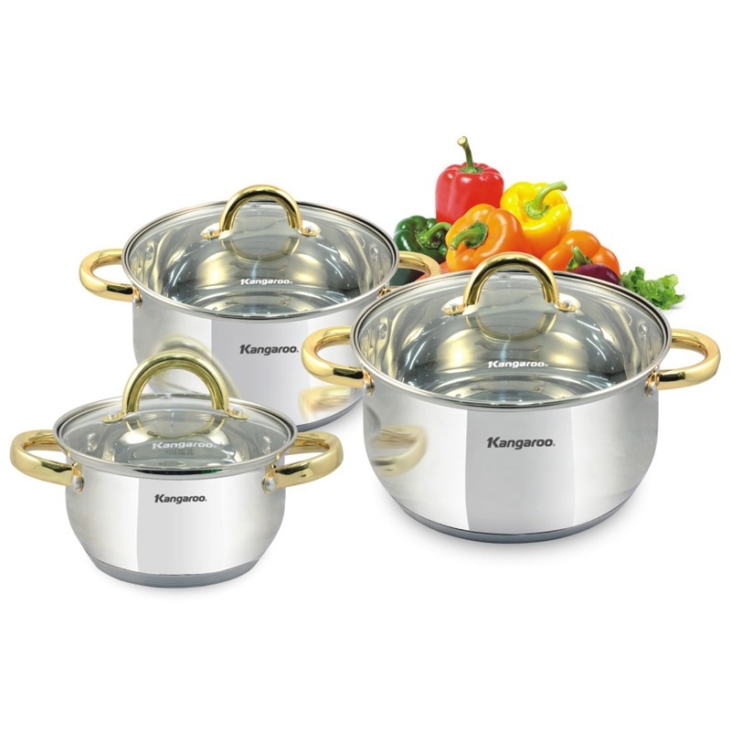 Bộ 3 nồi inox Kangaroo KG865