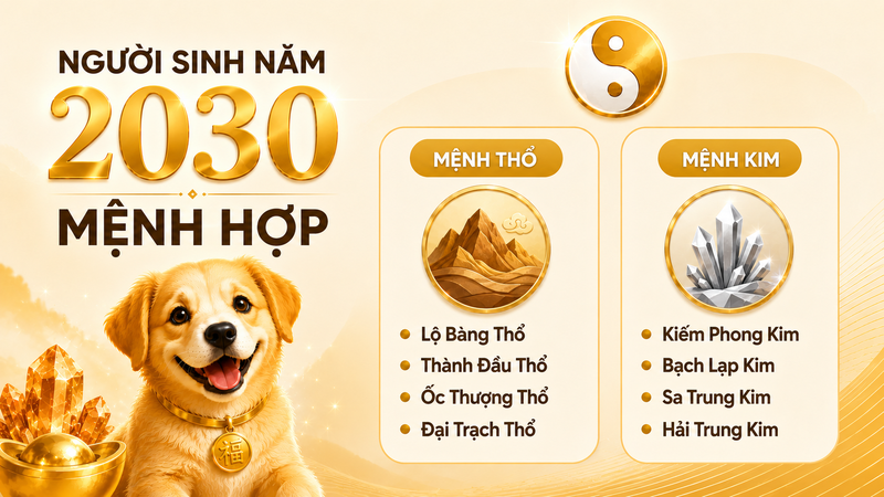Người sinh năm 2030 hợp với mệnh nào?