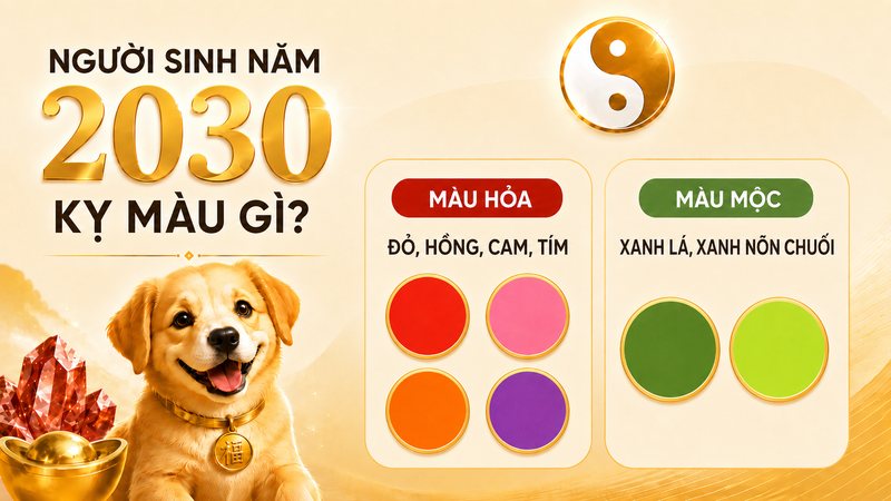 Màu kỵ với người sinh năm 2030