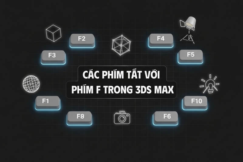 Các phím tắt với phím F trong 3ds Max