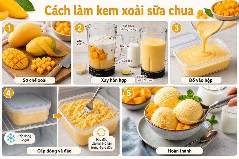 C&aacute;ch l&agrave;m kem xo&agrave;i sữa chua (2)