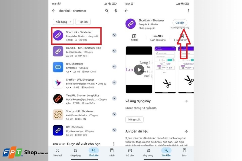 Chọn biểu tượng ứng dụng ShortLink - Shortener