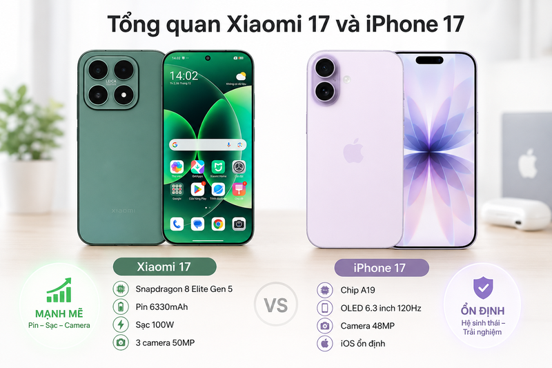 Tổng quan Xiaomi 17 và iPhone 17