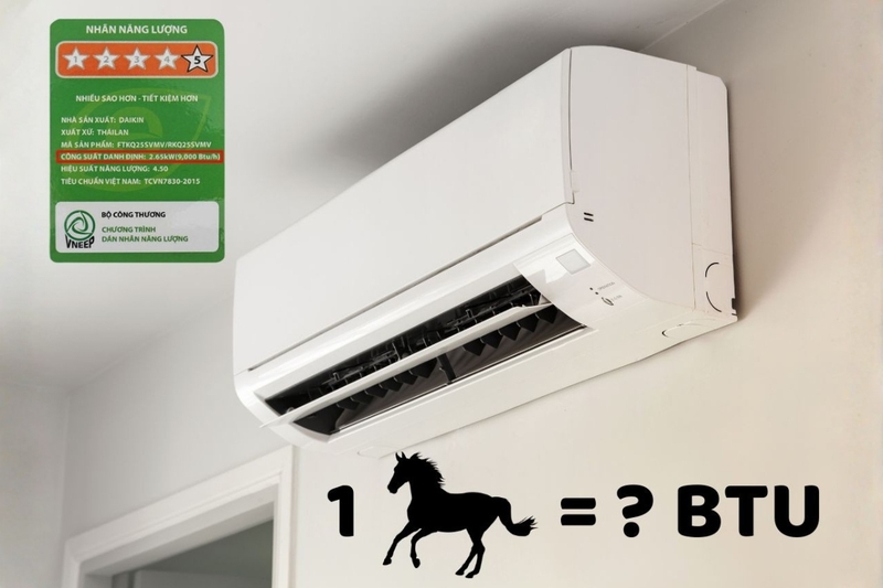 Công suất 1 ngựa tương đương bao nhiêu BTU?