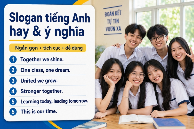 Tổng hợp slogan tiếng anh ngắn gọn cho lớp hay và ý nghĩa