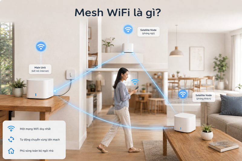Mesh WiFi có cần thiết không? Khi nào nên lắp thay router thường?
