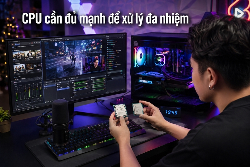 CPU cần đủ mạnh để xử lý đa nhiệm