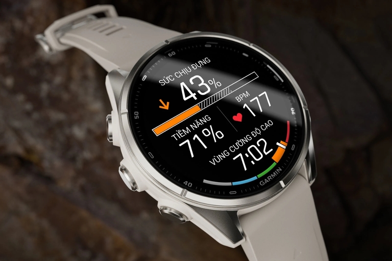 Garmin Fenix 9 Titanium 43mm AMOLED dây đeo silicon xám sương mù - 7