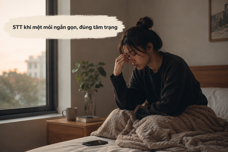 STT khi mệt mỏi ngắn gọn, đúng tâm trạng