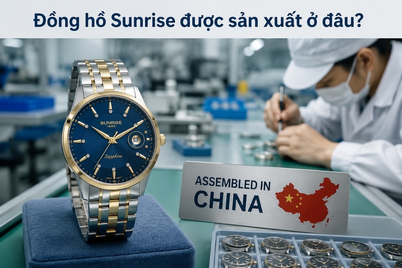 Đồng hồ Sunrise được sản xuất ở đâu?