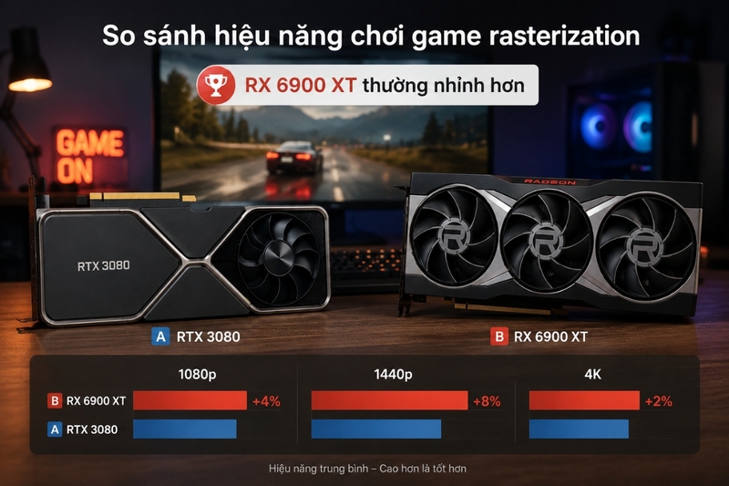 So sánh hiệu năng chơi game rasterization