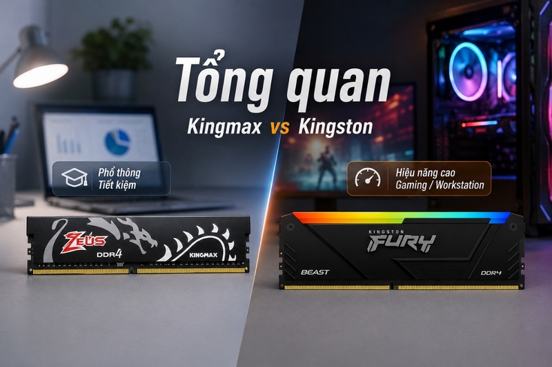 Tổng quan RAM Kingmax vs Kingston