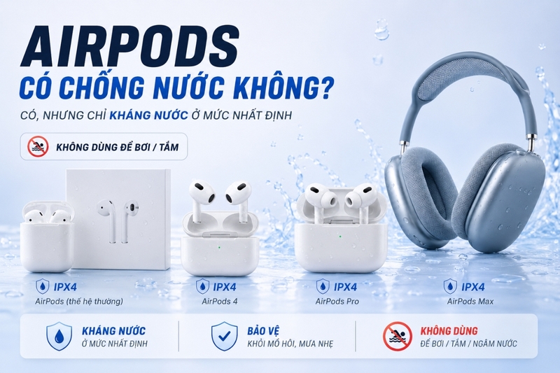 AirPods có chống nước không
