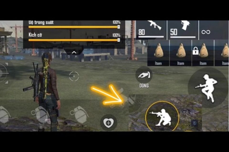 Tuỳ chỉnh độ trong suốt và kích thước nút “Ngắm bắn”