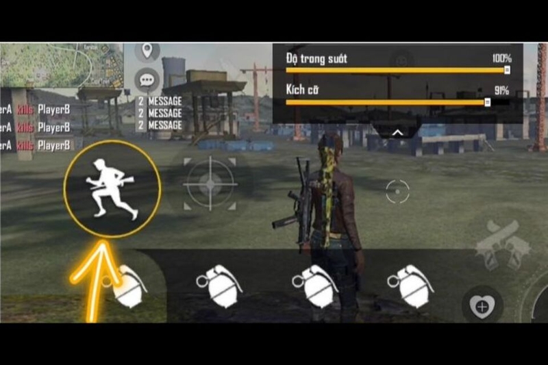 Tuỳ chỉnh độ trong suốt và kích thước nút “Chạy bo”