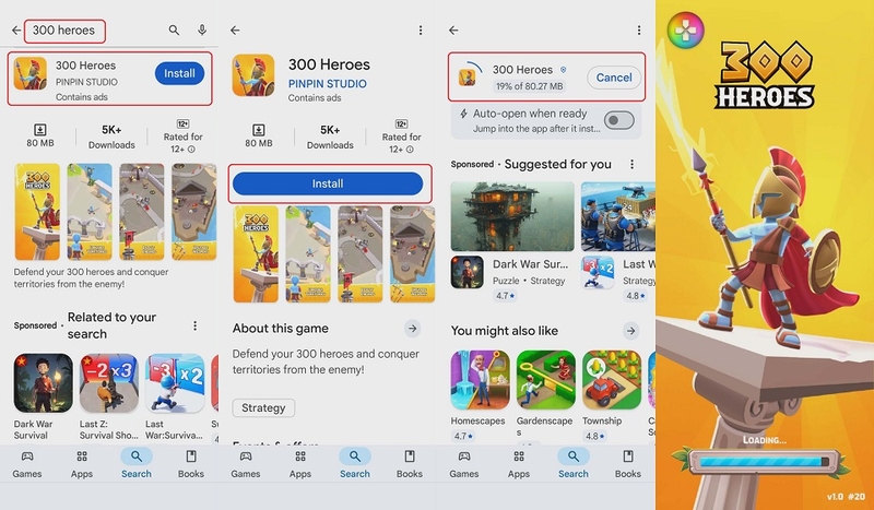 Cách tải về 300 Heroes cho thiết bị Android của bạn