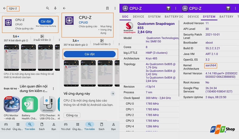 Kiểm tra bằng ứng dụng CPU-Z