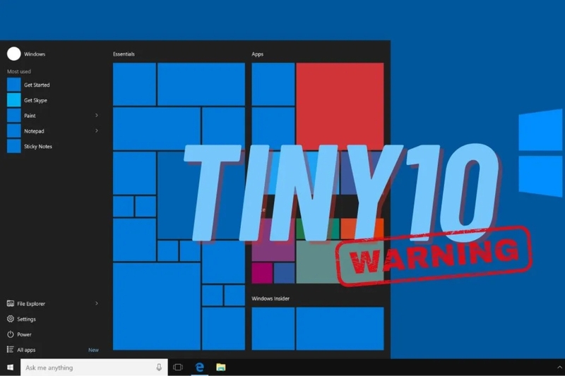 Tiny10 Không phải bản chính thức từ Microsoft