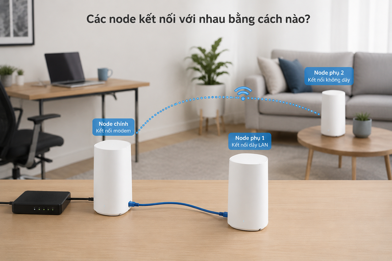 Các node kết nối với nhau bằng cách nào