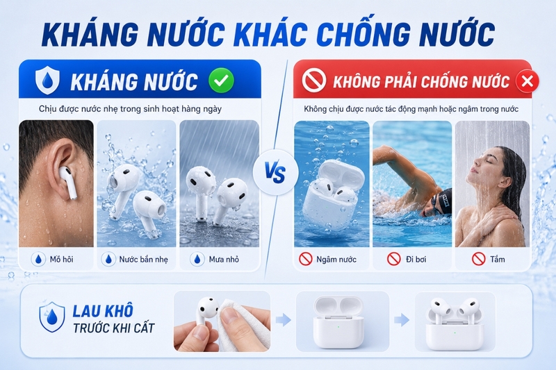 Kháng nước khác gì chống nước