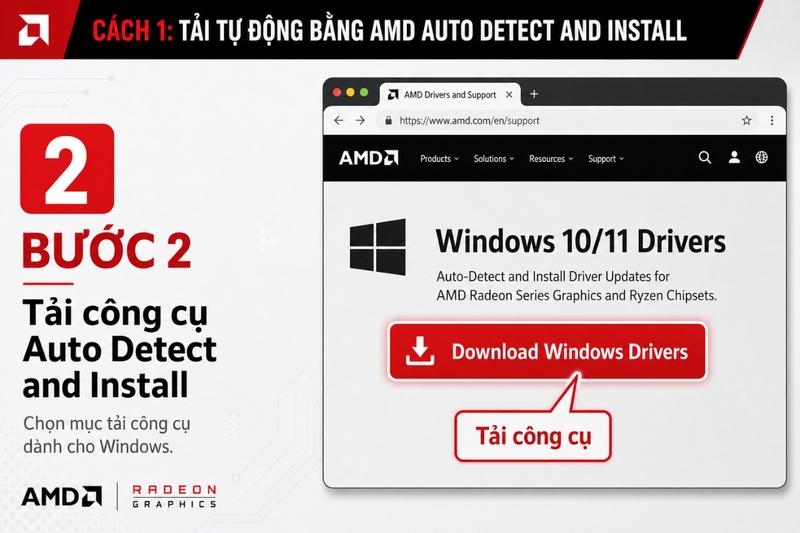 Tải tự động bằng AMD Auto Detect and Install (2)