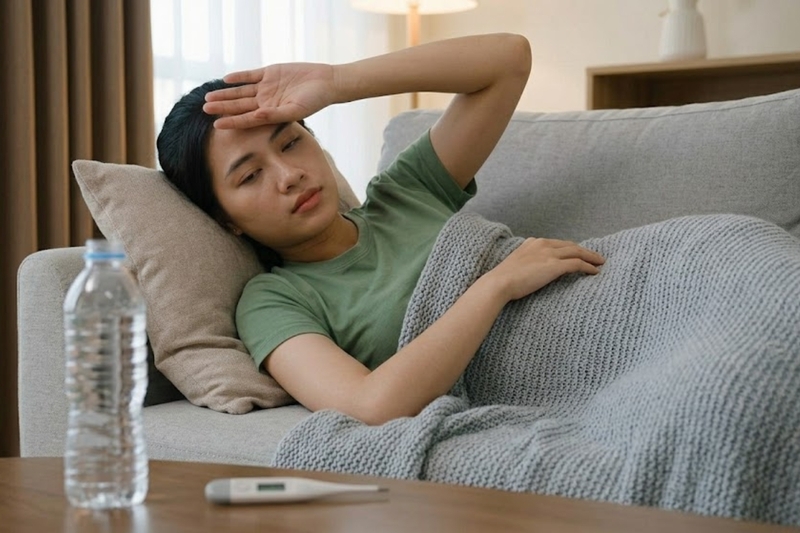 Sốt nhẹ sau tiêm