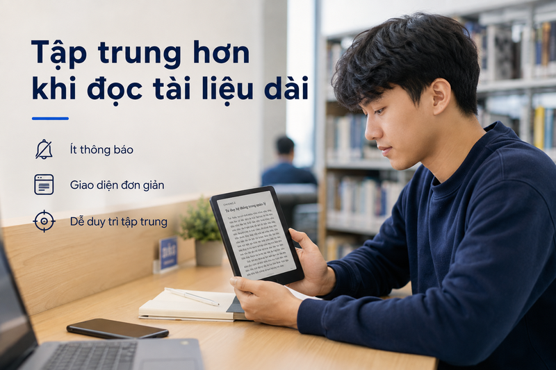 Tập trung hơn khi đọc tài liệu dài