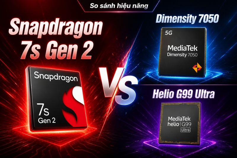 Snap 7s Gen 2 ngang với chip nào? So sánh với Dimensity 7050 và Helio G99 Ultra