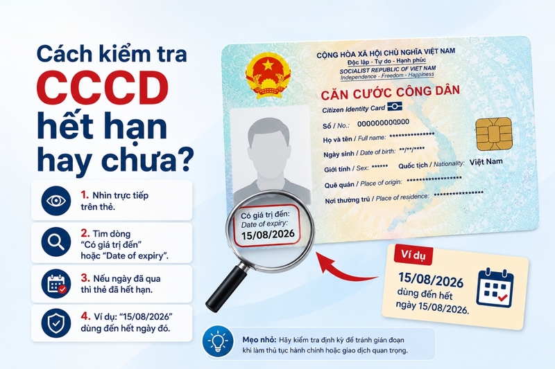 Cách kiểm tra CCCD hết hạn hay chưa