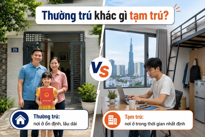 Thường trú khác gì tạm trú