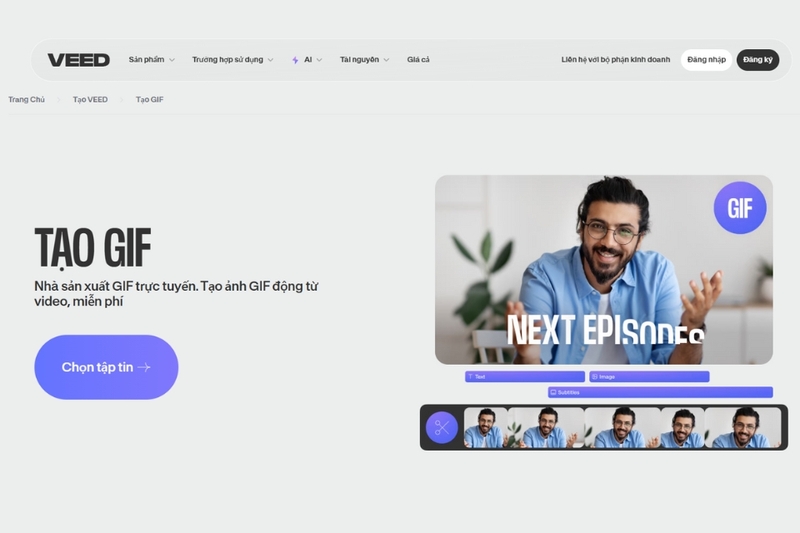 Sử dụng VEED.IO cho việc tạo GIF từ video