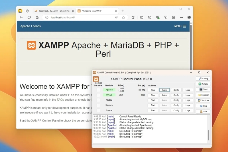 Các thành phần chính trong XAMPP