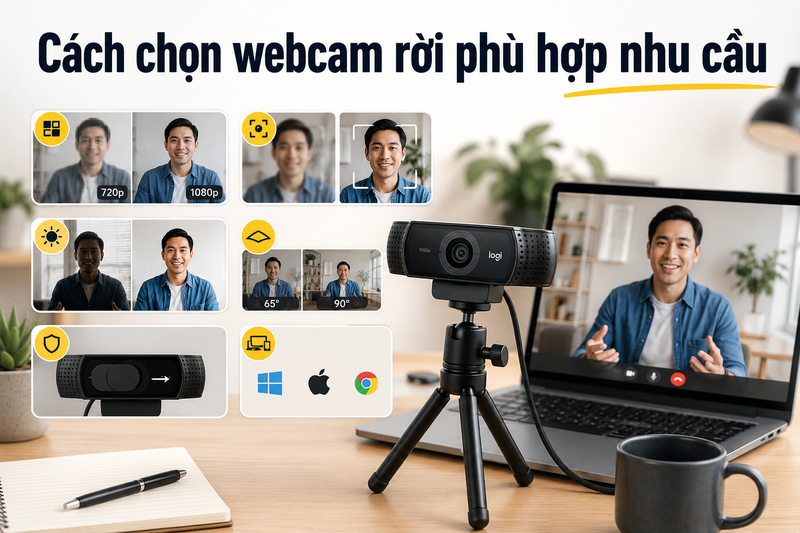 Cách chọn webcam rời phù hợp nhu cầu