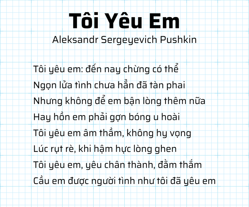 Bài thơ “Tôi Yêu Em”