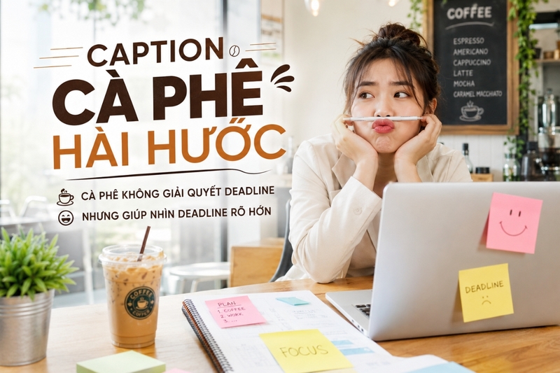 Caption cà phê hài hước