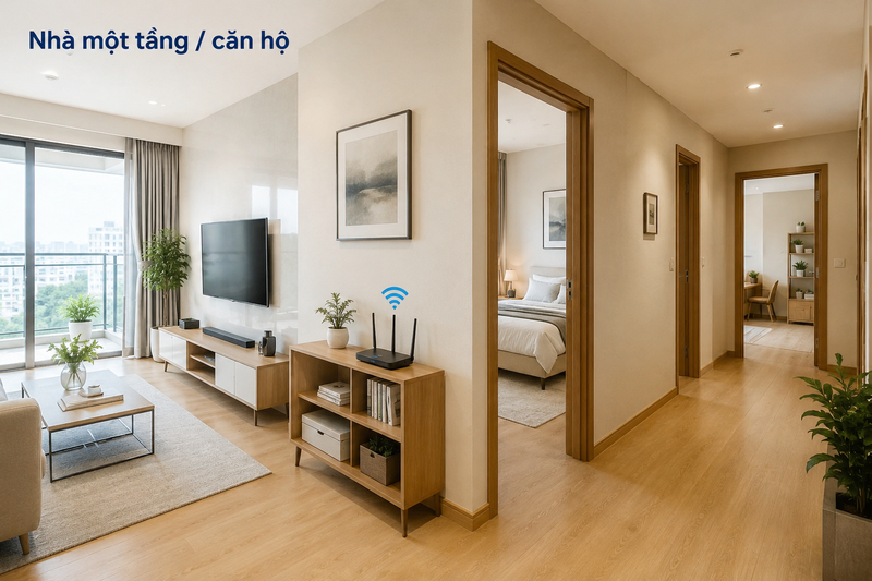 Nhà một tầng hoặc căn hộ chung cư
