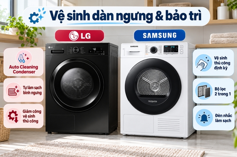 Cơ chế vệ sinh dàn ngưng và trải nghiệm sử dụng thực tế