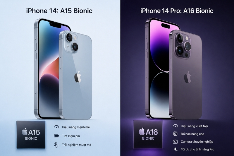 iPhone 14 so với iPhone 14 Pro