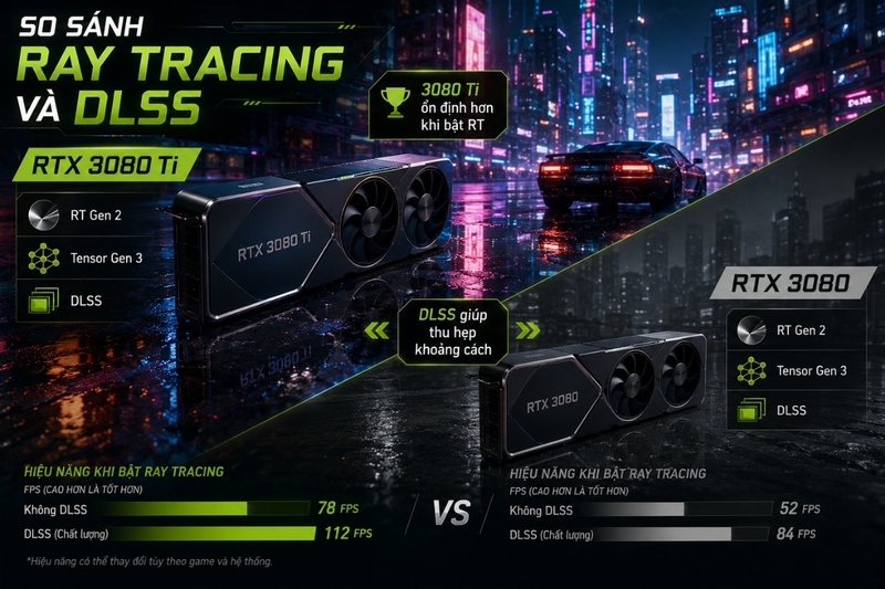 So sánh ray tracing và DLSS